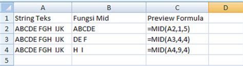 Rumus Fungsi Excel Fungsi Left Mid Right Di Excel Riset