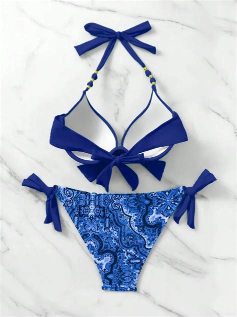PASUXI Custom Bandage Bikini Solid 2 Piece Set With Backless Design
