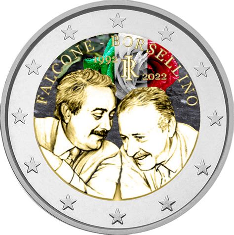 Italia Euro Colorato Falcone E Borsellino Romanphil