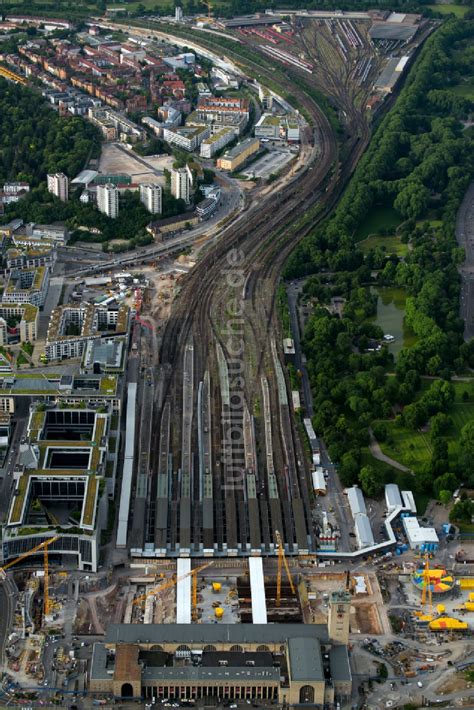 Luftaufnahme Stuttgart Bauarbeiten Stuttgart Am Hauptbahnhof In