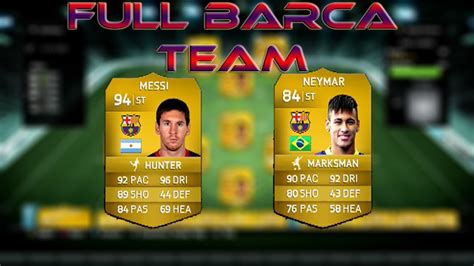 Full Barcelona Team Squad Builder 3 1 75 Million Coins Fifa 14