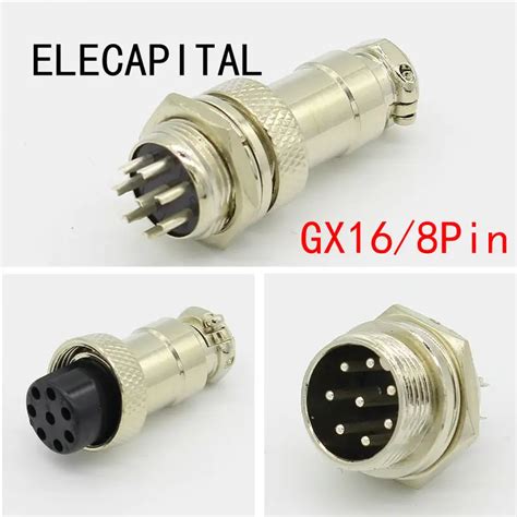 Set Gx Pin Male Female Diameter Mm Wire Panel Connector L