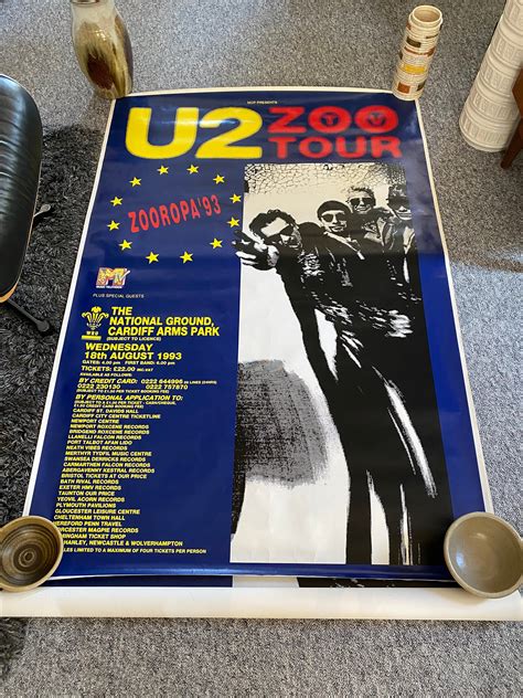 U2 Promo Concert Poster for the Zooropa Tour Zoo TV 18th August 1993 ...