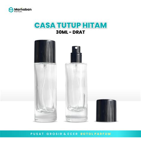 Jual Botol Parfum CASA TUTUP HITAM 30 ML Drat Botol Parfume Kosong