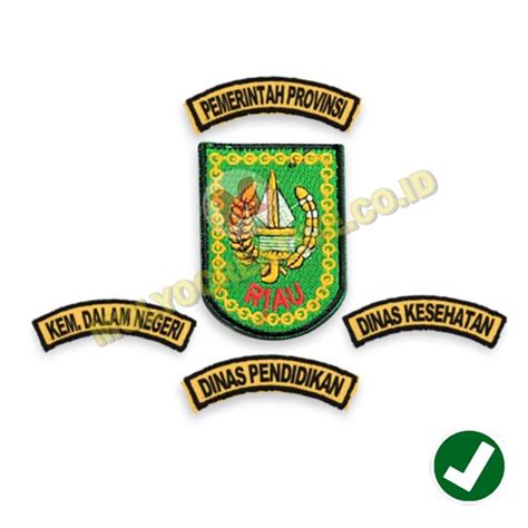 Bed Bordir Logo Dinas Bordir Pemprov Riau Lengkap Pesan Pin Enamel