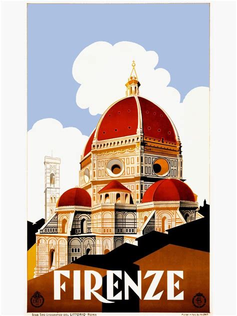 1930 Florence Italy Travel Poster Sticker By Retrographics Ad