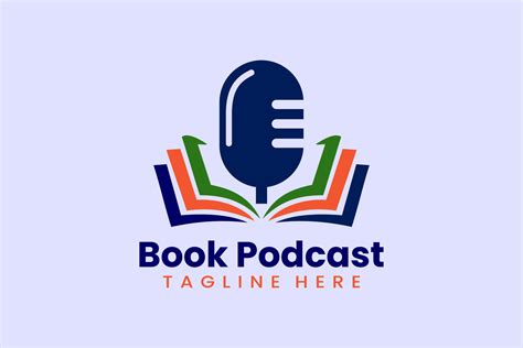 Flat Book Podcast Logo Template Vector Design Vector Art At