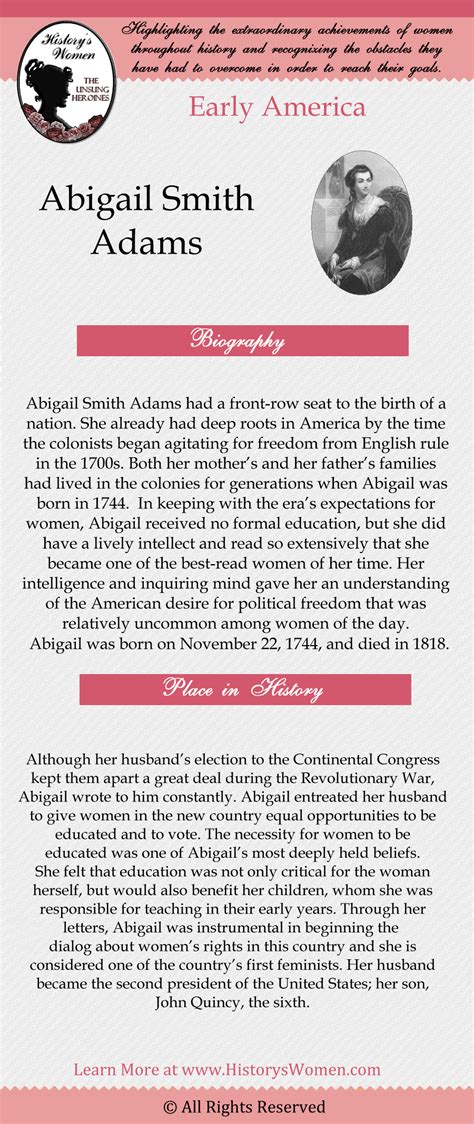 Abigail Smith Adams – History's Women