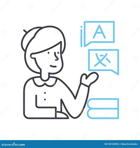 Interpreter Line Icon, Outline Symbol, Vector Illustration, Concept Sign Stock Vector ...