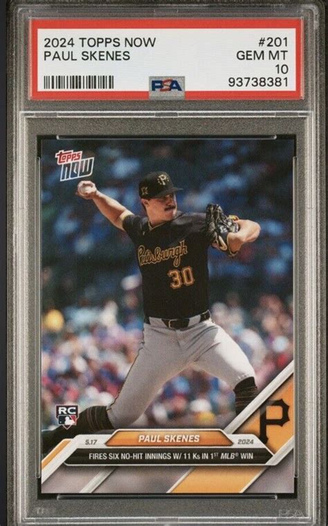 Paul Skenes Psa Topps Now Gem Mint Rookie Rc Pittsburgh