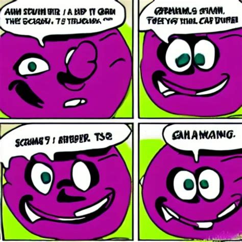 A Screaming Purple Grape Wanting To Punch His Brother Stable