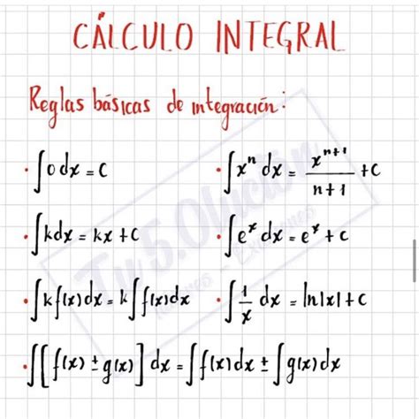 Reglas B Sicas De Integraci N Libros De Calculo Calculo Diferencial