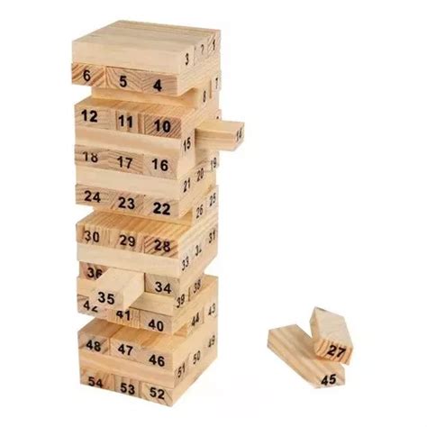 Jenga Familiar Piezas N Meros Y Dados