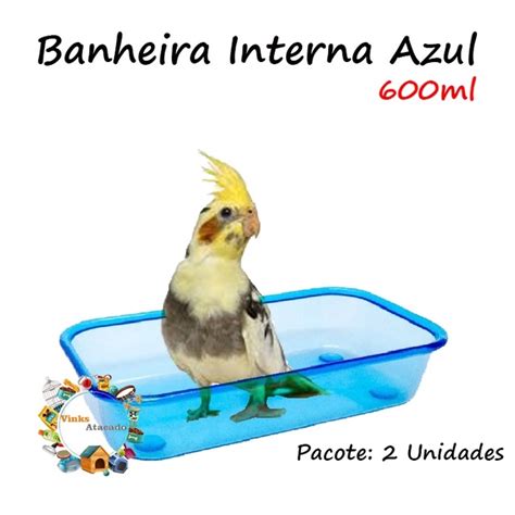 Kit Banheira Interna Grande Para Calopsita Trinca Ferro Pixarro Sabia