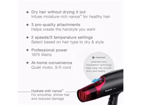 Panasonic EH NA65 K Nanoe Technology Hair Dryer Newegg