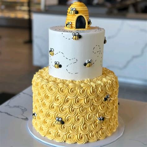 What Will Baby Bee Tiered Cake Inscription On Board Oakmont Bakery