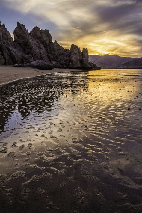 Sunset from Yeti Beach in Muscat, Sultanate of Oman Stock Photo - Image ...