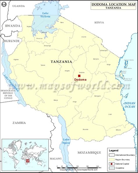 Dodoma Tanzania Map