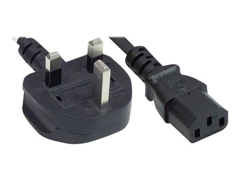 Manhattan Power Cordcable Uk 3 Pin Plug To C13 Female Kettle Lead 18m 10a Black