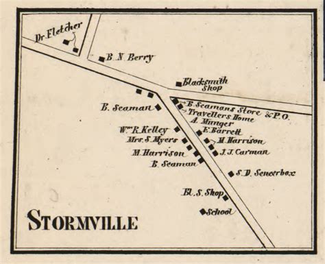 Stormville New York 1858 Old Town Map Custom Print Dutchess Co