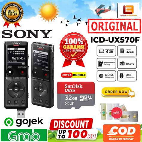 Jual Sony Icd Ux F Voice Recorder Digital Alat Perekam Suara Original