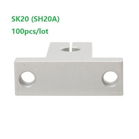 100 ชิ้น/ล็อต SK20 SH20A เส้นผ่านศูนย์กลางภายใน 20mm shaft Linear rail ...