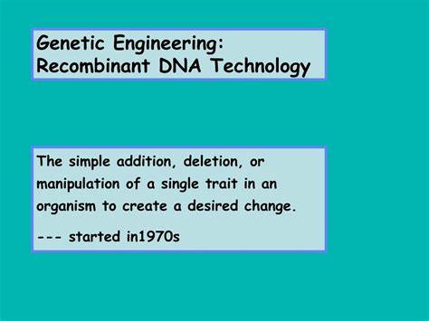 Ppt Genetic Engineering Recombinant Dna Technology Powerpoint Presentation Id 8839928