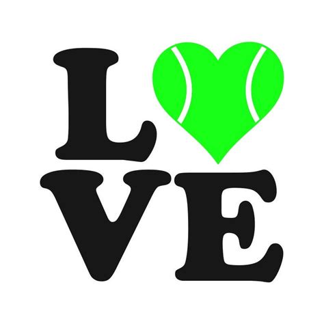 Tennis SVG Tennis Ball Heart SVG Love Tennis SVG Digital Etsy