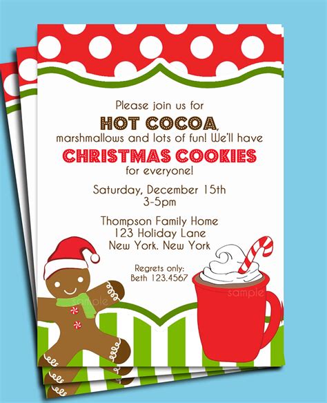 Christmas Hot Cocoa And Cookies Invitation Printable Or