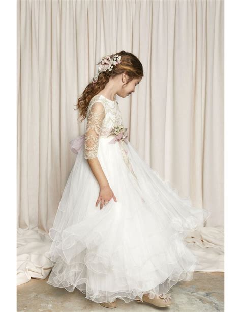 Hortensia Maeso Colecci N Silver Blanco Vestido Comuni N Ni A