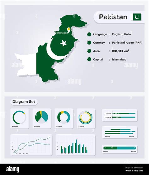 Pakistan Infographic Vector Illustration Pakistan Statistical Data