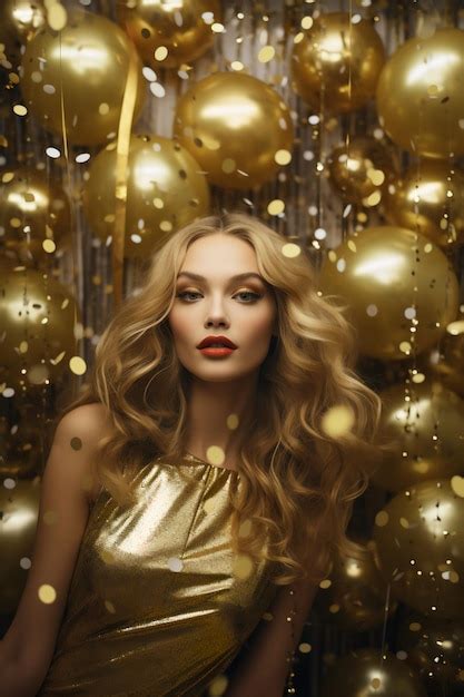 Premium Photo Festive Flourish Chic Beauty In Gold And Silver