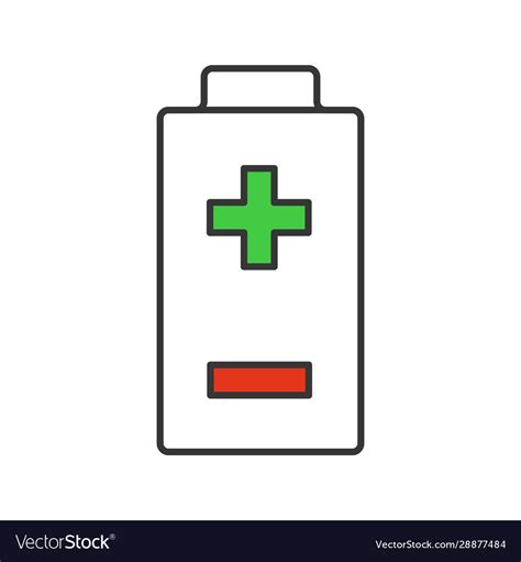 Battery With Plus And Minus Signs Color Icon Vector Image