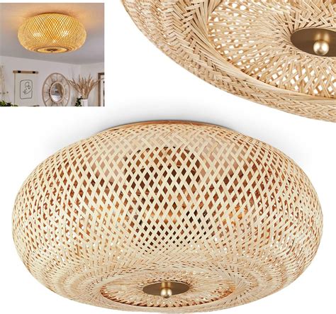 COCOL Natürliche Deckenlampe Aus Bambus Und Rattan Landbeleuchtung