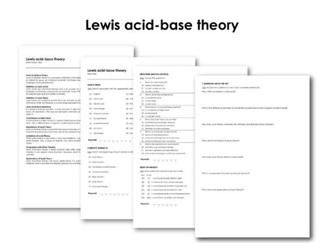 Lewis Acid Base Theory Infotext And Exercises Teaching Resources