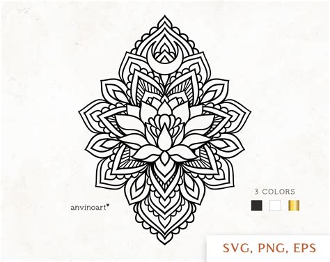 Mandala Svg Lotus Svg Lotus Flower Svg Boho Svg Mandala Etsy