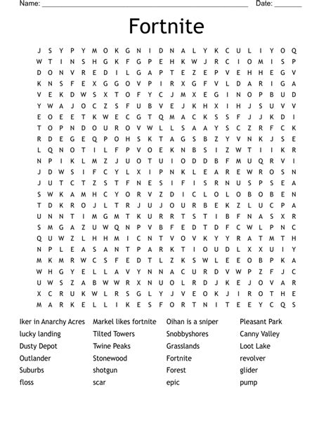 Fortnite Word Search Wordmint