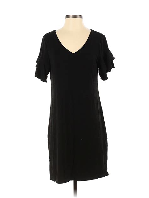 White House Black Market Solid Black Casual Dress Size S 94 Off