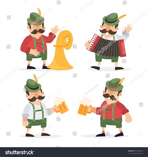 Oktoberfest Funny Cartoon Characters Musicians Folk Stock Vector (Royalty Free) 703050703 ...