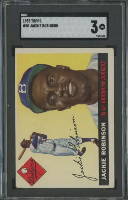 Topps Jackie Robinson Brooklyn Dodgers Hof Sgc Vg Eur