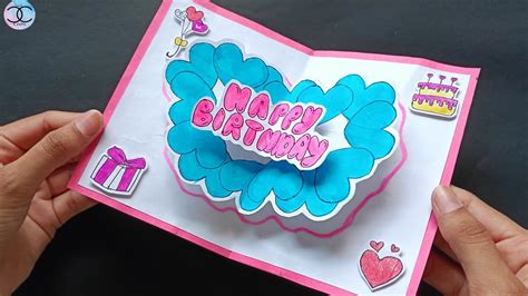 How To Make Pop Up Birthday Card Diy Birthday Card Making Pop Up Card Youtube