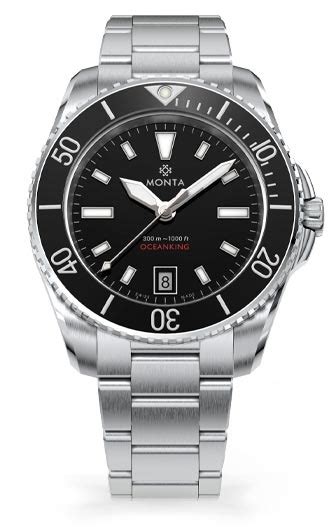 Monta Oceanking, 60-Minute Bezel, with Date, Black Dial, Ceramic Bezel – MONTA Watch