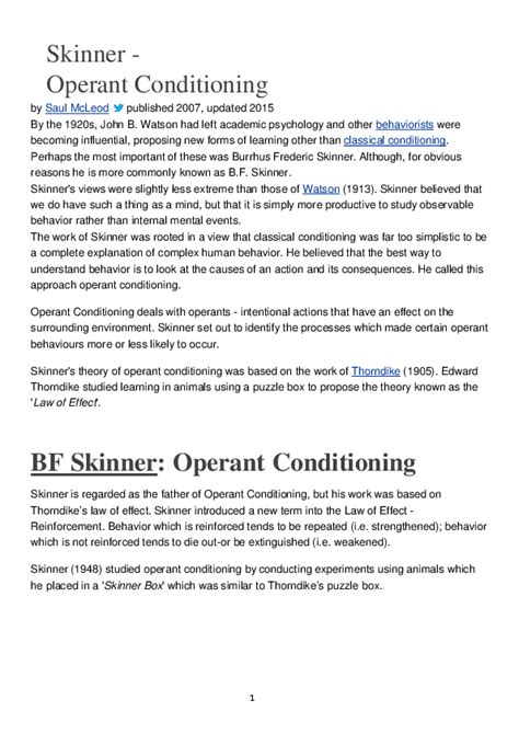 (PDF) Skinner - Operant Conditioning