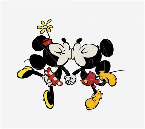 Mickey And Minnie Kissing Svg