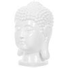 Figura Decorativa Blanca De Cerámica Cabeza De Buda Estilo Glamour