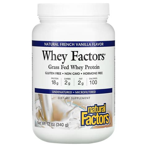 Natural Factors, Whey Factors, Grass Fed Whey Protein, Natural French ...