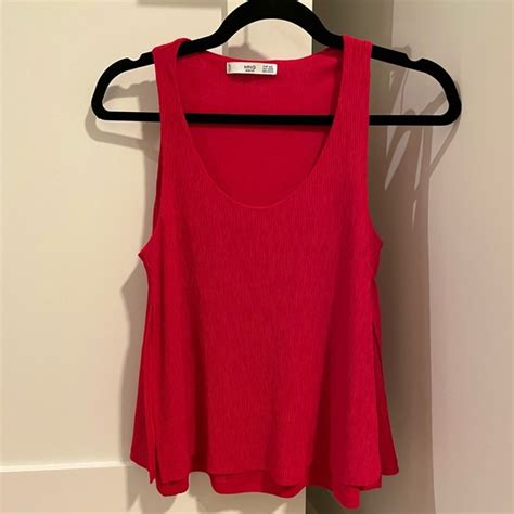 Mango Tops New Mango Xxsxs Red Flowy Top Poshmark