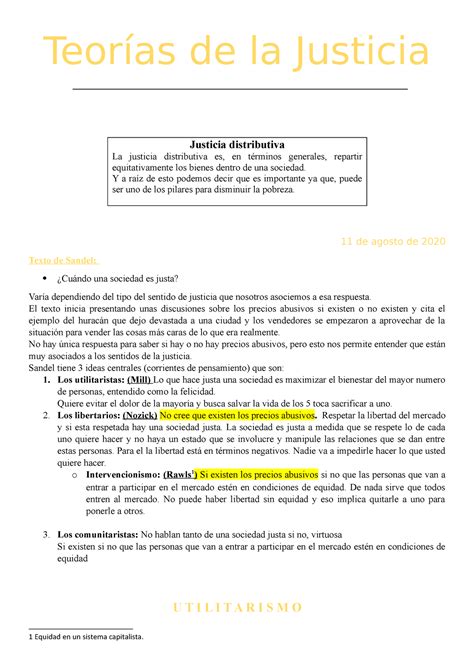 Teorías De La Justicia Teorías De La Justicia Justicia Distributiva