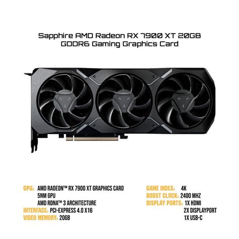 Sapphire Amd Radeon Rx 7900 Xt 20gb Gddr6 Gaming Graphics Card Datablitz