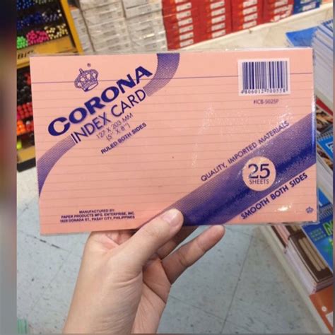 Corona index card Ruled both sides (5x8) (25sheets) | Shopee Philippines